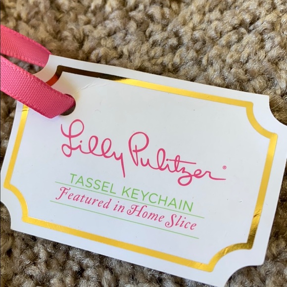 Lilly Pulitzer tassel keychain home slice NWT - Picture 3 of 5